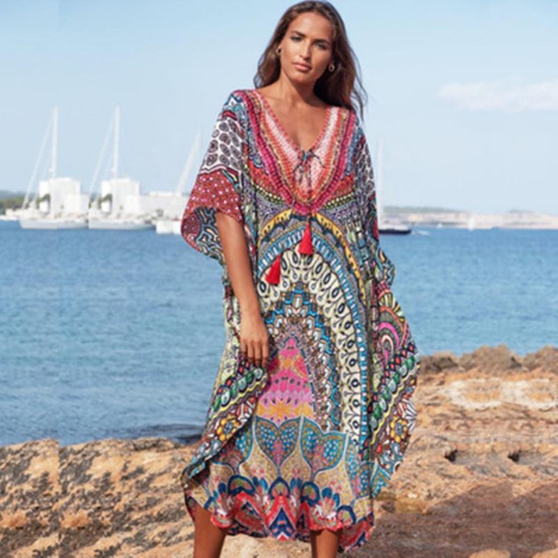 Winup Women Holiday Bikini Sunta Robe Kaftan Beach Cover Ups