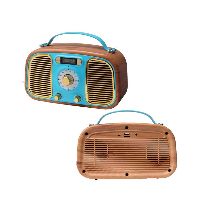 Wireless Bt Speaker Bt Fm Tf Aux Retro Mini Portable Bt Speaker