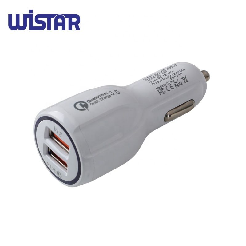 Wistar 3.1A Phone Charger 2 Port Usb Car Charger Quick Charge 3.0 Car Charger