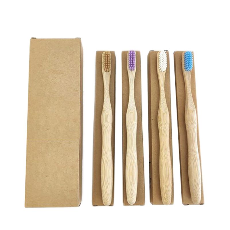 Without Painting Gourd Grip Bamboo Handle Dental Toothbrush Green Product in Stock Natural Adult Natural Healthy Disposable