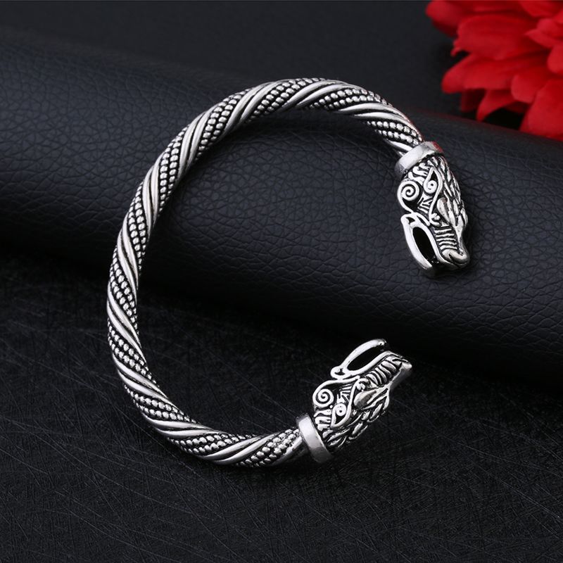 Wolf Head Bracelet Viking Cuff Bangle Magic Bracelets Dragon Animal Men Jewelry Wristband Cuff Bracelets for Women Bangle