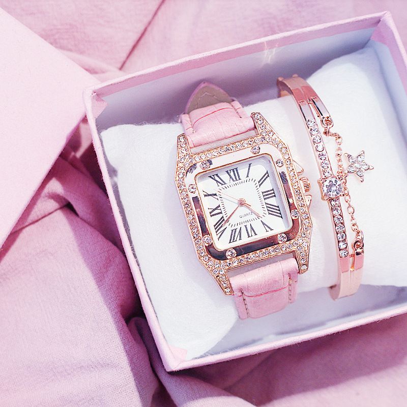 Buy Wholesale Women Diamond Watch Starry Square Dial