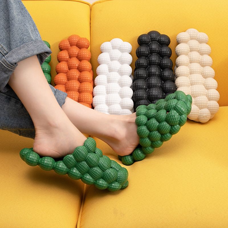 Women Flat Slippers Characteristic Bubbles Casual Slippers Outdoor Beach Slippers