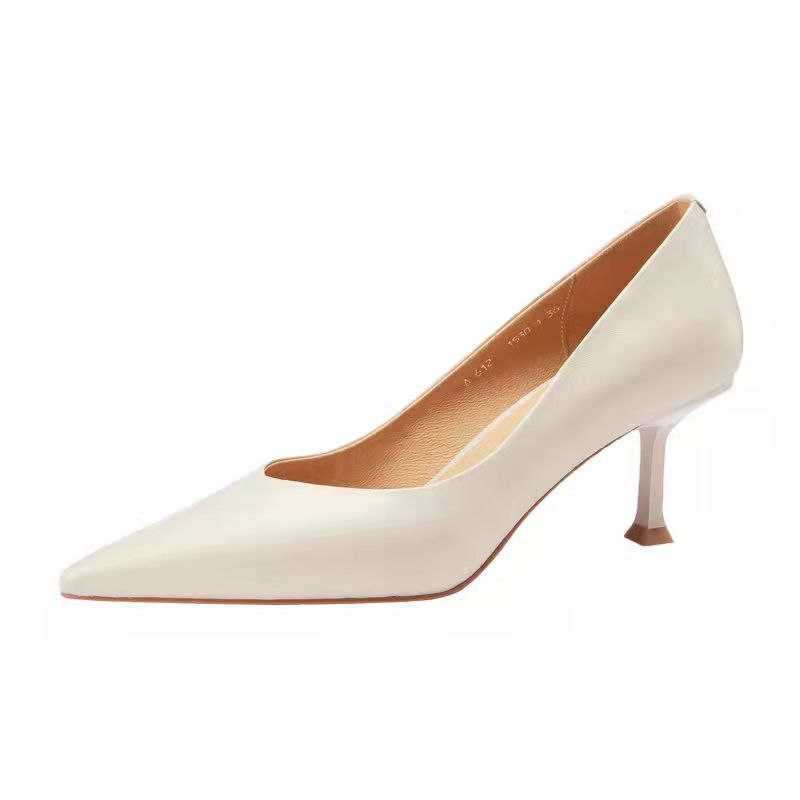 Women High-Heeled Spring of the Tip Heel Single Shoes and Work Shoes