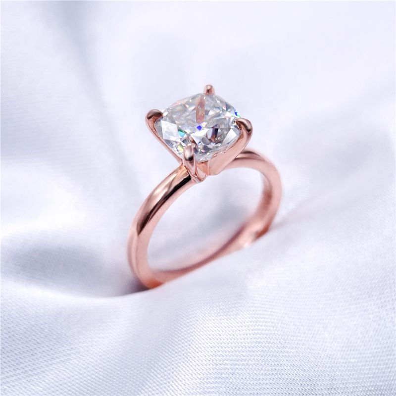 Women Jewelry 925 Sterling Silver Gold Plated Vvs Moissanite Rings Wedding Rings