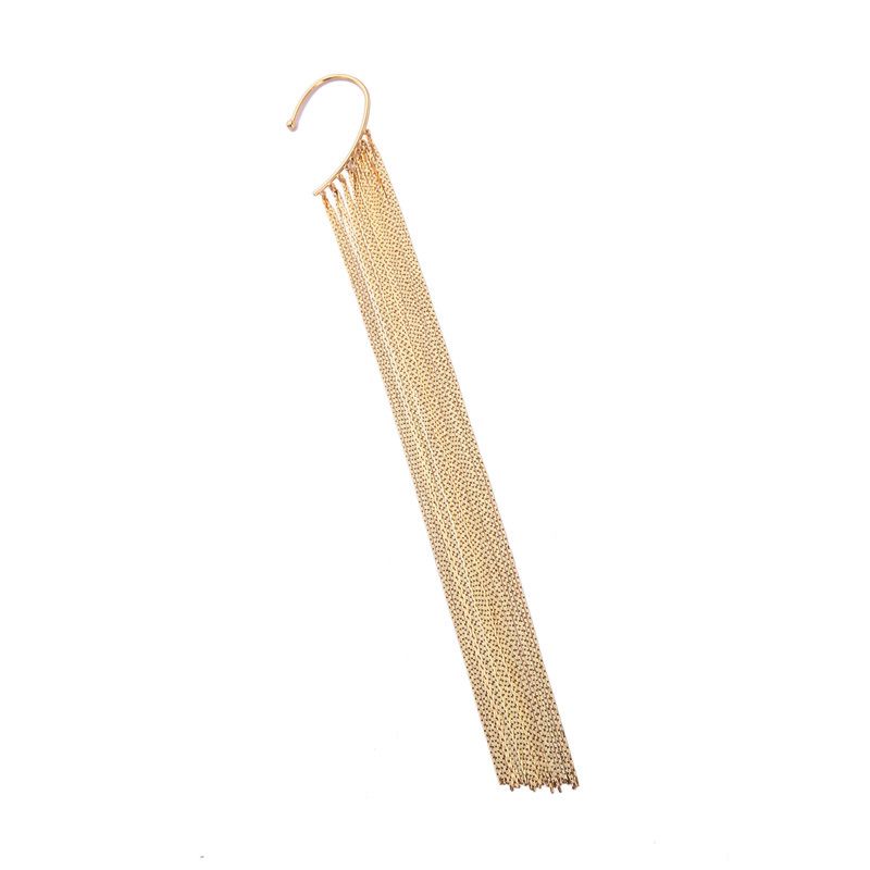 Women Latest European Gold Plated Long Chains Tassel Ear Cuff Earrings for Banquet