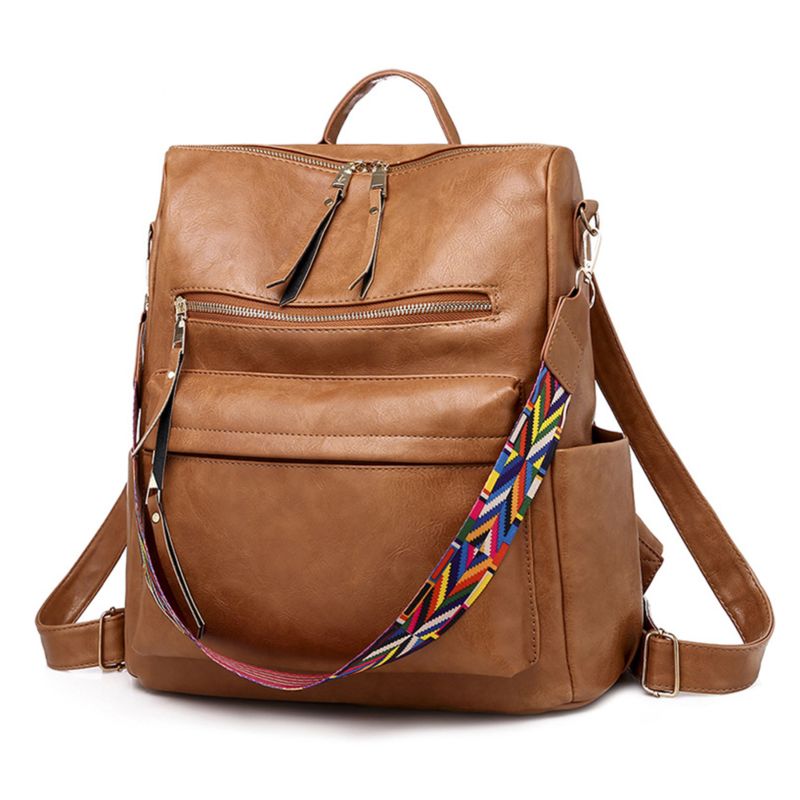 Women Vintage Pu Leather Backpack Multifunctional Woman Bag Backpack