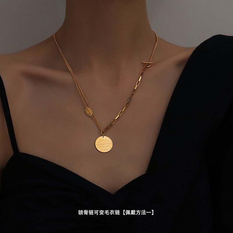 Womens Accessories Cuban Necklace Stainless Steel Jewelry Necklace Charms Gold Chain Pendant Necklace Women
