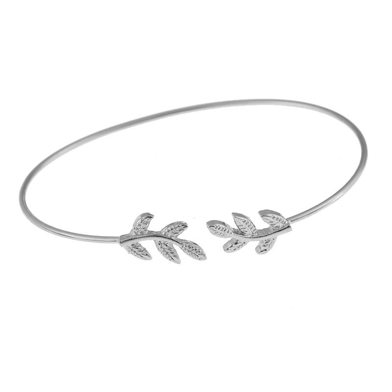 Women's Open Olive Branch Bracelet Bangle for Girls