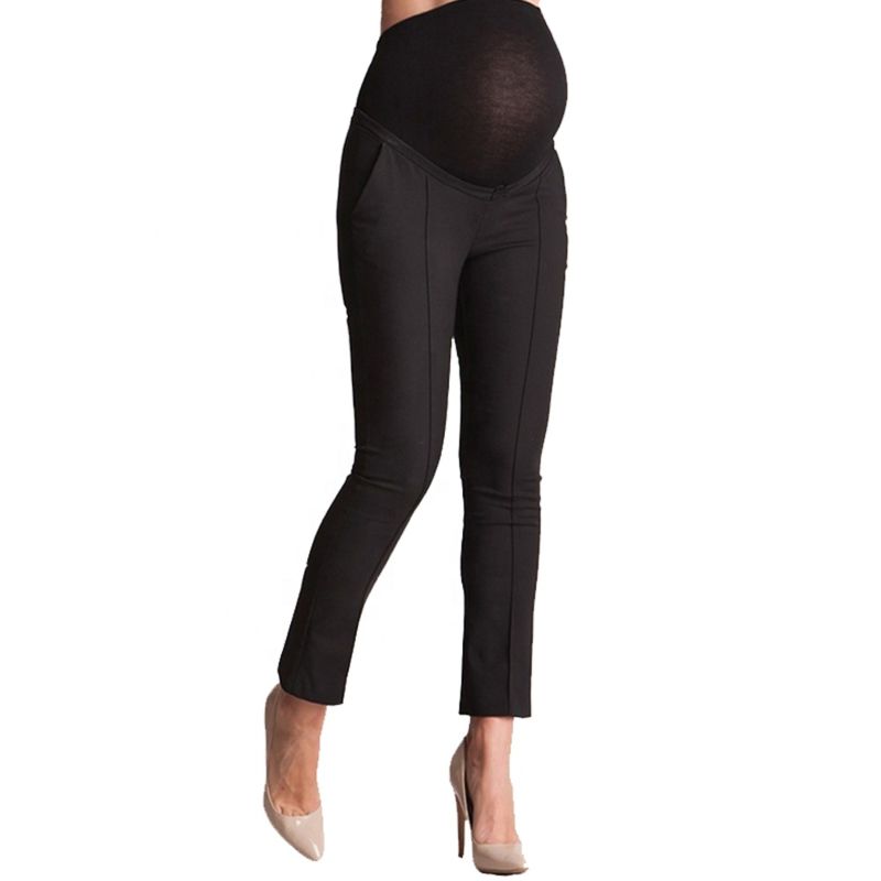 Womens Pregnant Business Slim Elastic Maternity Leggings Pants Trousers