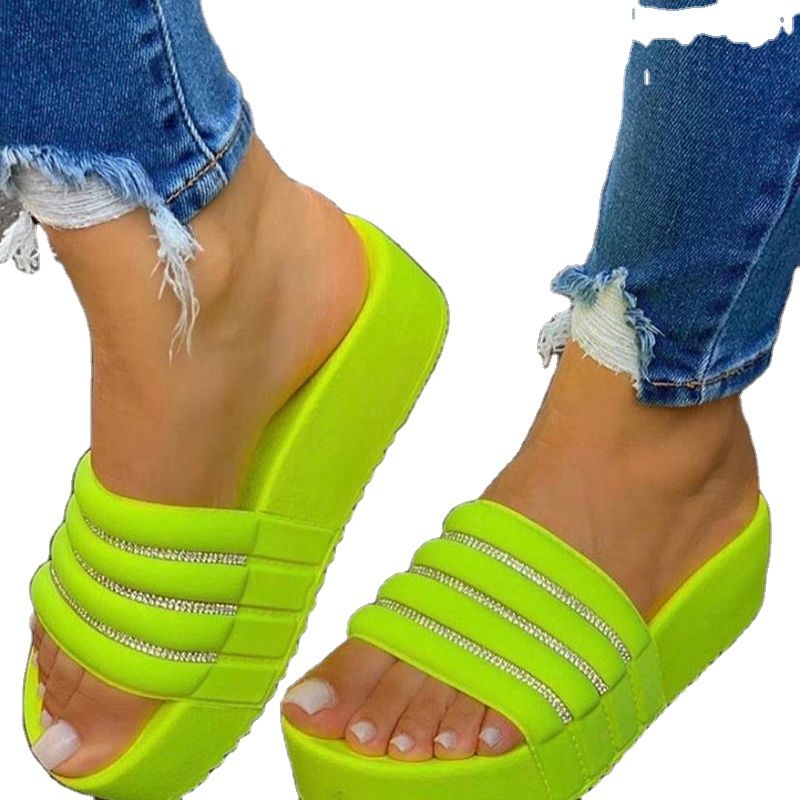Women's Slippers Casual Slippers Women Thick Platforms Shoes Slippers Flip Flops Ladies Slides Rome Beach Sandals