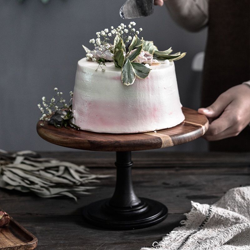 Wooden Pedestal Cake Stand for Wedding Cake Display Food Safe Eco Friendly Desert Platter