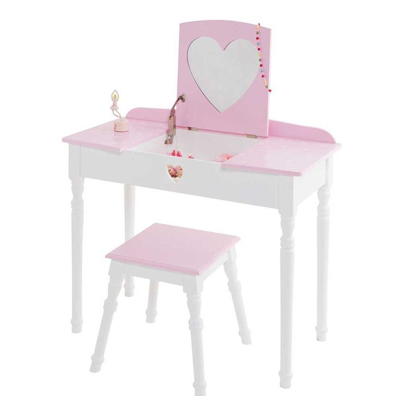 Wooden Princess Dressing Table and Chair Set with Mirror