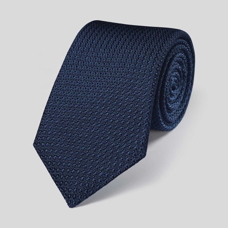 Xinli Neckwear Ready to Ship 100% Silk Knitted Krawatte Seidenkrawatte Seide Navy Blue Grenadine Tie