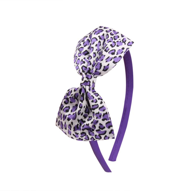 Xufang Kid Leopard Printed Hairbands Handmade Fabric Hair Accessories Girls Big Bow Headbands