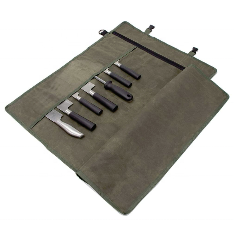 Yy Chef Knife Bag Durable Waxed Canvas Tool Roll Bag