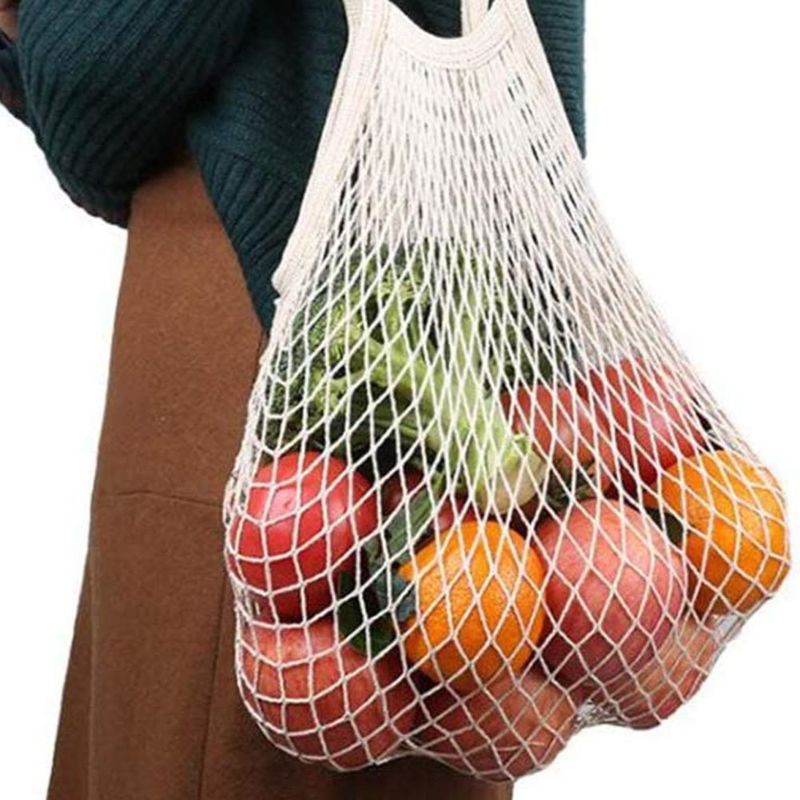 Zero Waste Reusable Produce Bag Cotton Mesh Bag and Grocery Bag for Kitchen Storage