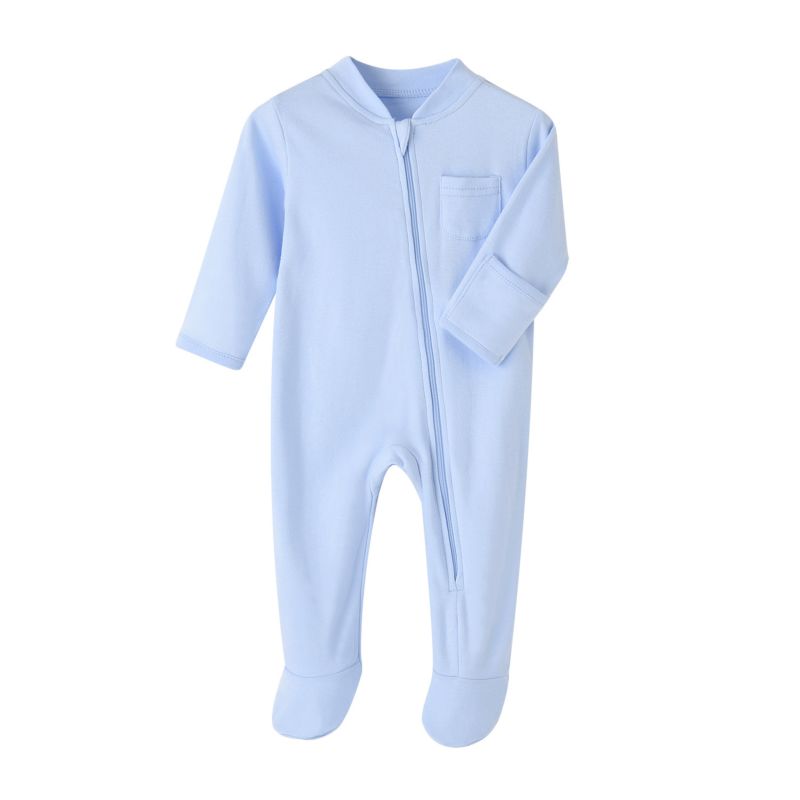 Zipper Clothes Jumpsuit Newborn Baby Organic Cotton Baby Infant Romper Pajamas Toddler Footed Sleeping Suit for Kids Romper