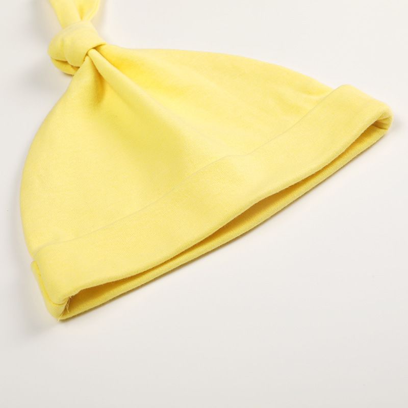 1Pcs Newborn Baby Solid Color Bucket Hats Knotted Hat