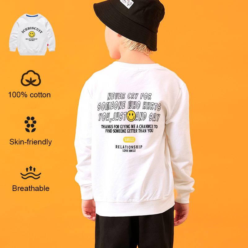 2021Wholesale Service Autumn Children's Wear Boys' Loose T-Neck Sweatshirt Children's Hoodie Printed Boys' Sweatshirt