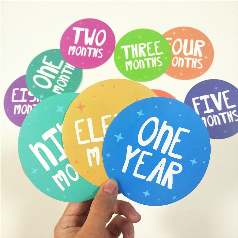 20Pcs or 32Pcs round Sticker Baby Month Growth Milestone Sticker Newest Printing Sticker