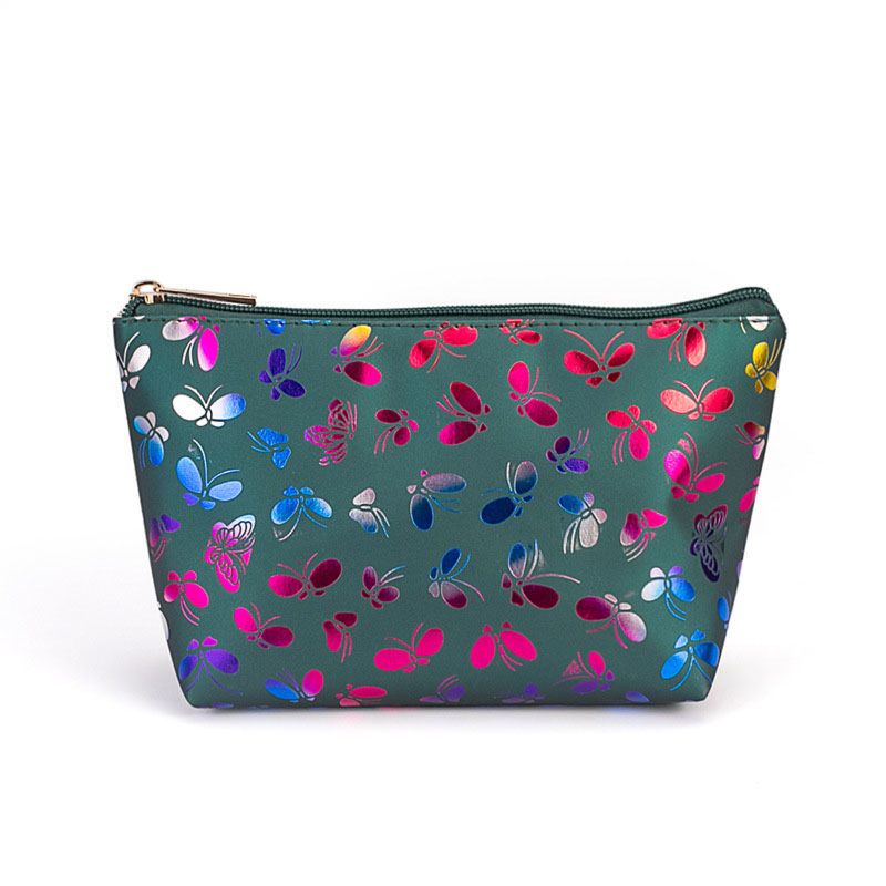 3-Piece Black Butterfly Cosmetic Bag Travel Portable Cosmetic Bag Waterproof Cosmetic Brush Bag for Women and Girls