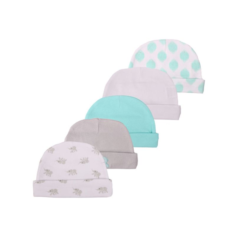 5Pcs/Lots 100% Cotton Newborn Baby Cap 0-6M