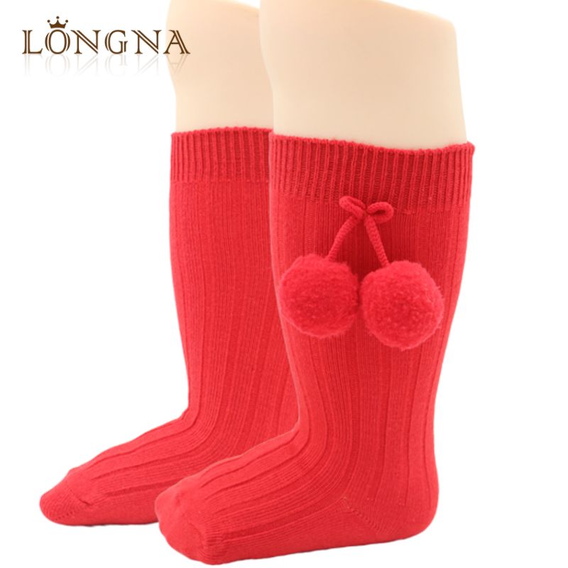 6 Colors 0-6 Years Cotton Knitted Baby Girl Socks Toddler Socks Baby Knee High Socks