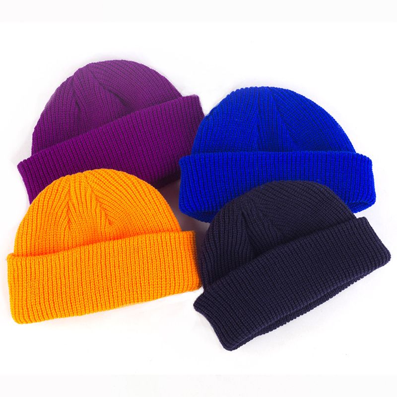 Autumn and Men's and Women's Hip-Hop Hats Solid Color Wild Knitted Hats Warm Hat