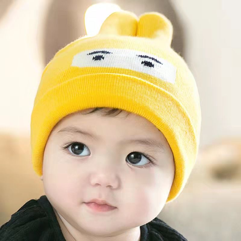 Autumn and Rabbit Ears Baby Pullover Head Knitting Cute Hat