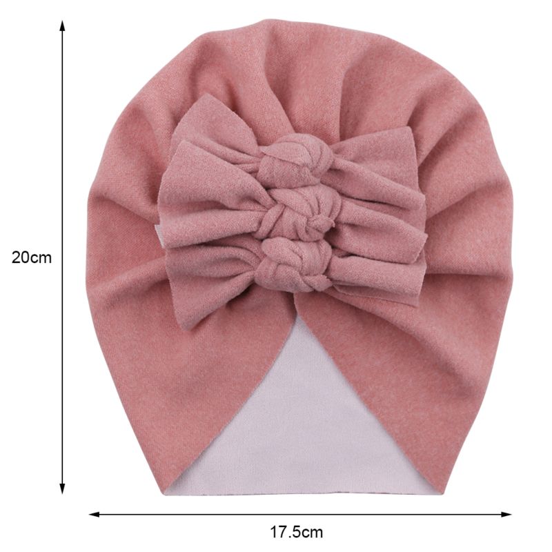 Autumn Soft Warm Beanies Photography Props Infant Headwraps Baby Hats Solid Faux Cashmere Hat Turban with Bows
