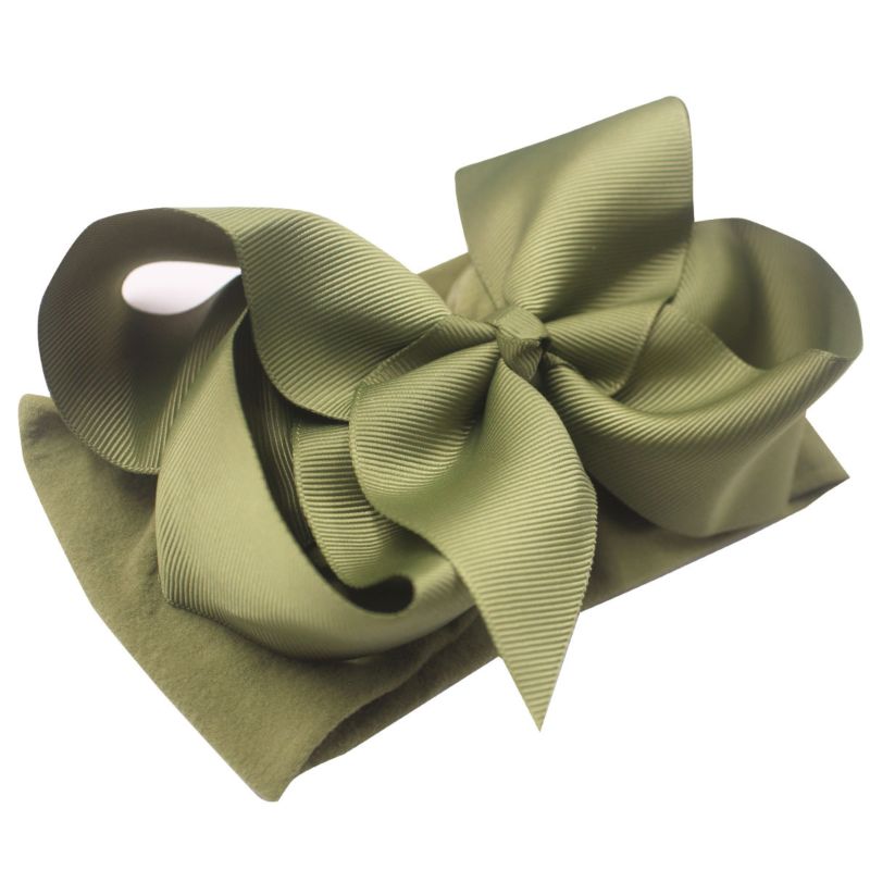 Baby 6 Inch Grosgrain Ribbon Big Bow Hair Band Soft Elastic Nylon Headband Baby Turban for Kids Headwrap Baby Hair Accessories