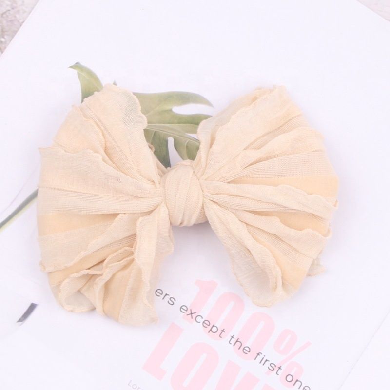 Baby Headband Headwear for Kids Chiffon Fabric Children Nylon Band Headband Baby Elastic Big Bow Hair Band Hair Accessories