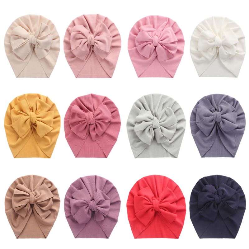 Baby Spring Soft Ribbed Turban Hat Hair Knot Hat Beanie Hat Newborn Headwrap Baby Girl Shower Gift Headband Kids 0-4T