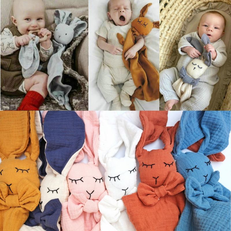 Baby Towel Plush Stuffed Toys Cartoon Cute Rabbit Appease Teether Newborn Soft Comforting Sleeping Toy Gift
