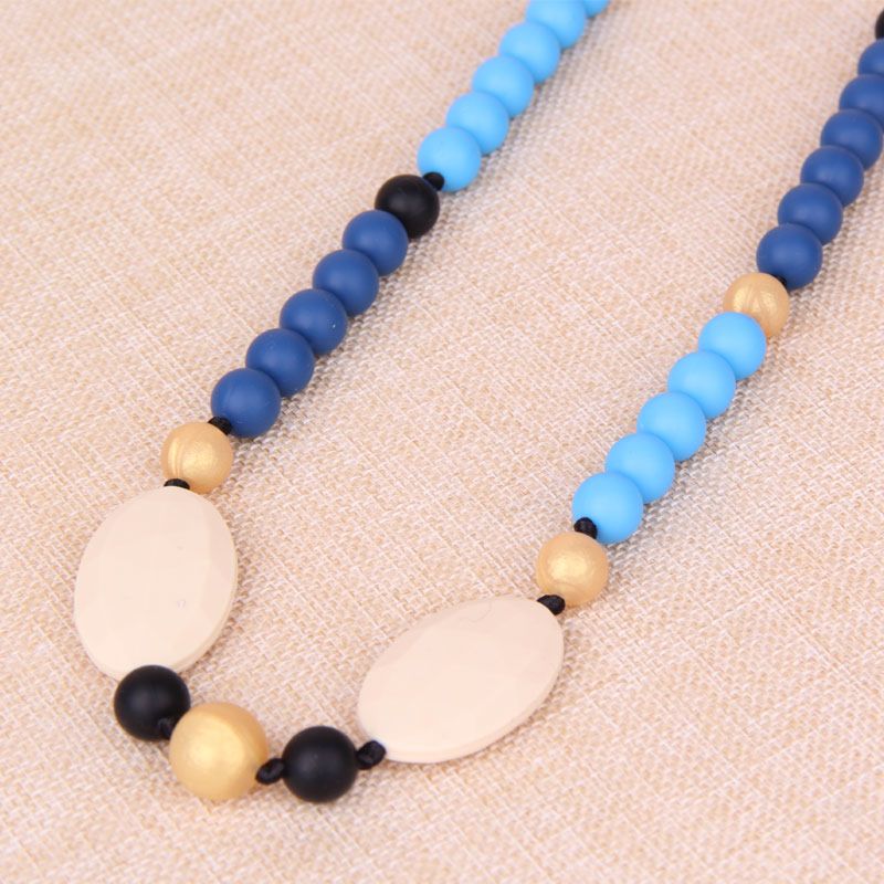 Baltic Amber Teething Necklaces&Non-Toxic Style Nursing Necklace Amber&Food Grade Silicone Beads Jewelry Sets