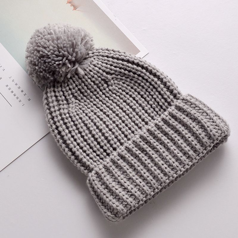 Beanie Solid Color Kids Knitted Hats Children Beanie Cap For