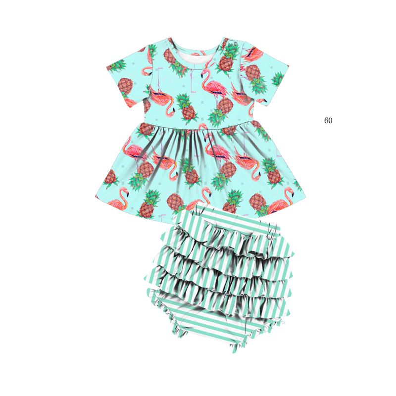 Blue Tie Dye Dress Set Kids Girl Girls Clothing Sets Kids Girls Short Set without on Maniking