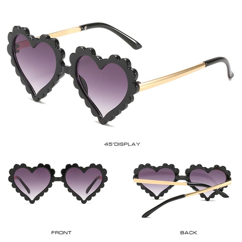 Boy for Girls Style Wave Framed Heart Wheatstraw Children Recycled Kids Sunglasses