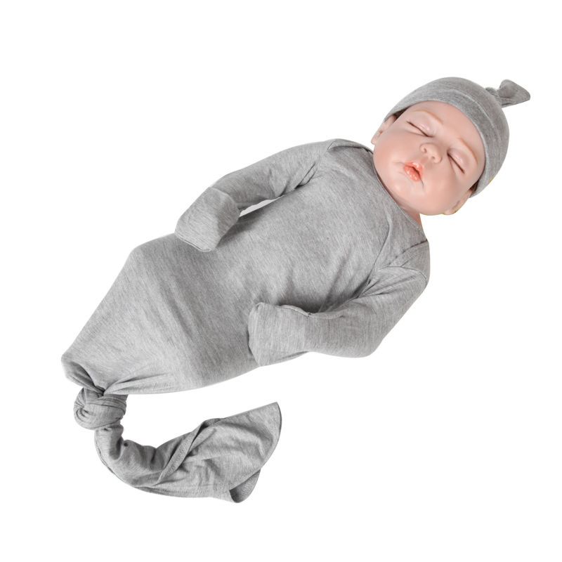 C'dear Newborn Modal Nightgown Long Sleeve Knotted Baby Sleeping Bags Baby Gown