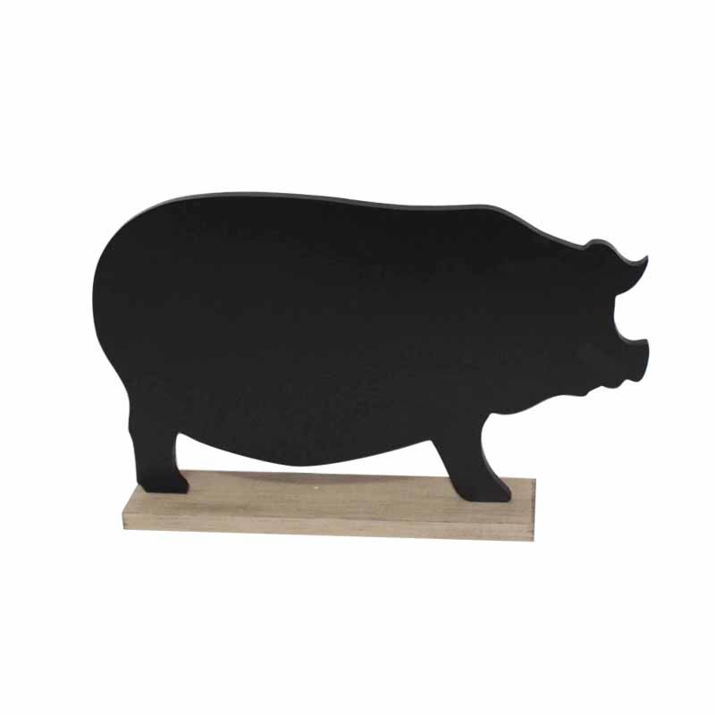 Cheaply Wooden Chalkboard Farmhouse Animal Cock Pig Cattle Shape Standing with Base