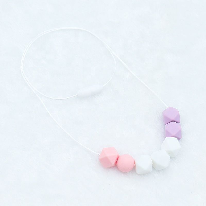 Chewable Bpa Free Teething Necklace Baby Silicone Teether Nursing Necklace for Mom Safe Toys for Teeth