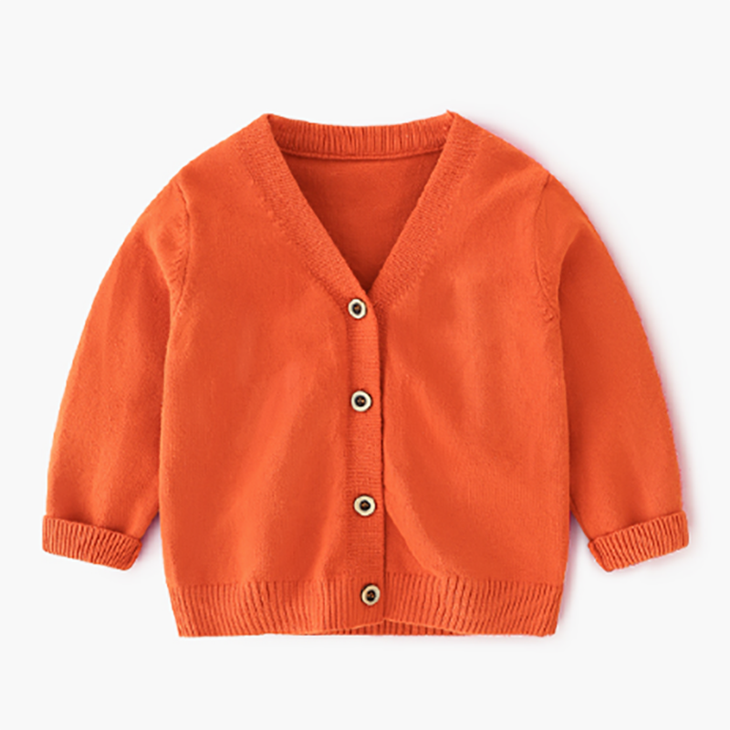 Children Merino Wool Solid Warm Sweater Baby V Neck Knitted Cardigan