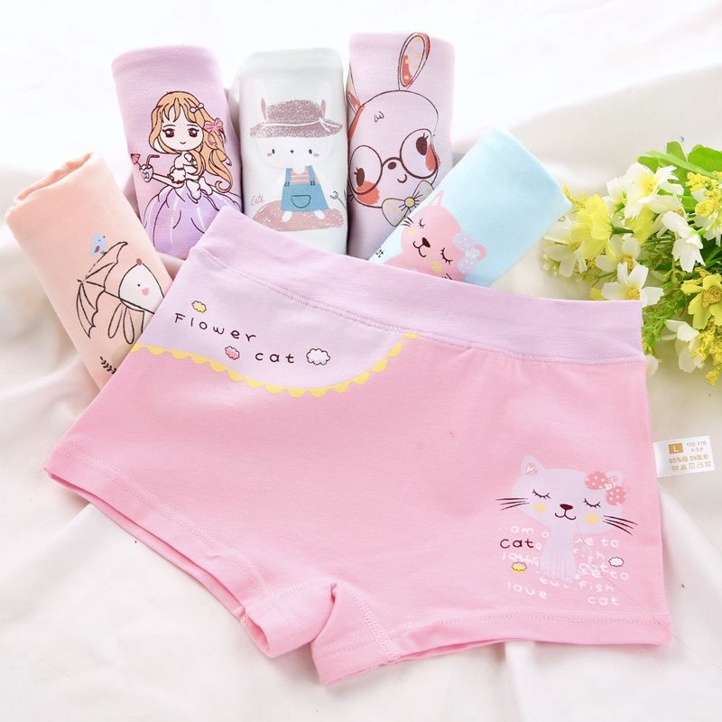 Colorful Organic Children's Cotton Underwear Panties Girls Kids