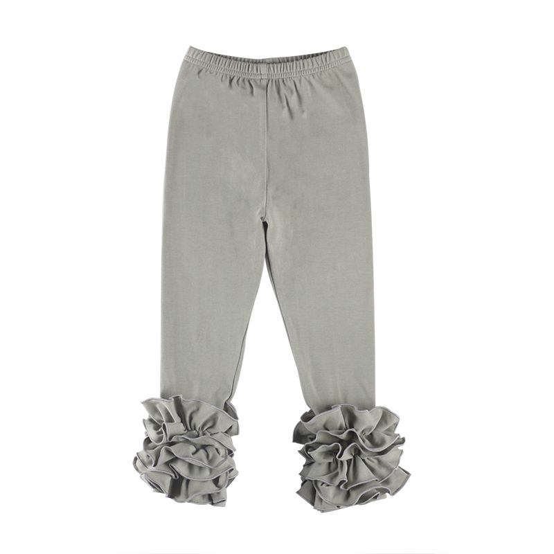Cotton Toddler Infant Boutique Clothes Ruffle Baby Girls Pants Leggings Infant Icing Leggings Solid Color Casual Pants