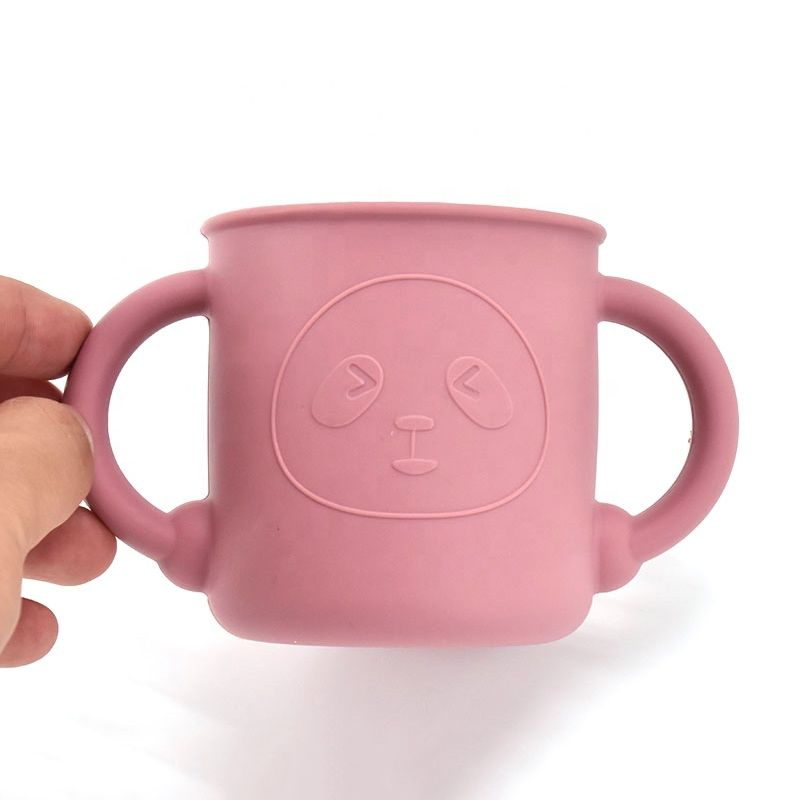 Creative Straw Cup Printed Silicone Baby Drinking Cup with Straw
