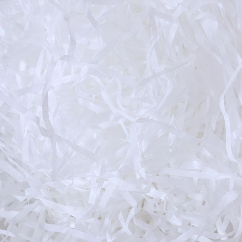 Crinkle Cut Paper Shred Filler for Gift Wrapping & Basket Filling - White Color
