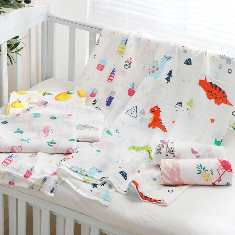 Customized Printing 70% Bamboo 30% Cotton Muslin Baby Swaddle Blanket Newborn Baby Muslin Swaddle