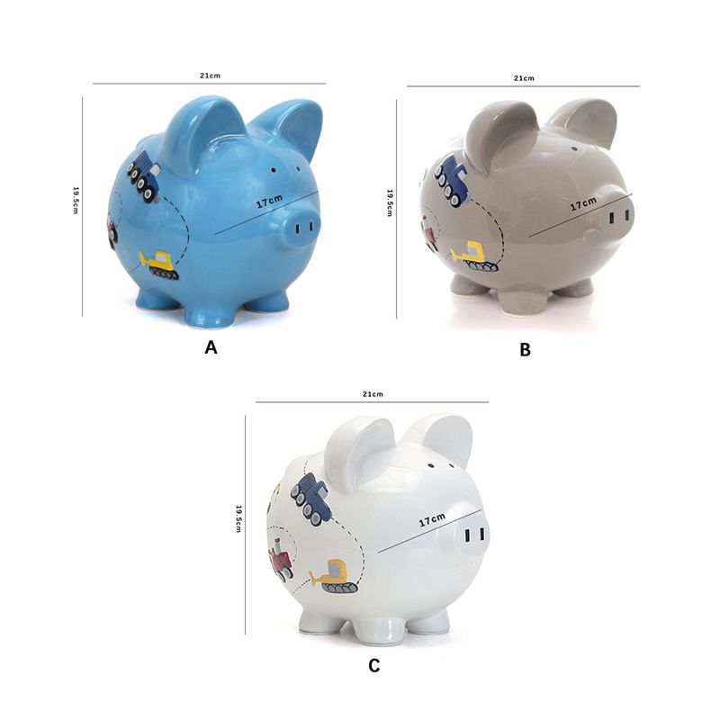 Cute Coin Box Ceramic Piggy Bank Money Collecting Saving Boxes Coin Box for Children