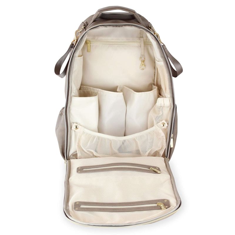 Diaper Bag Backpack Large Capacity Boss Backpack Diaper Bag Featuring Bottle Pockets, Changing Pad, Stroller Clips